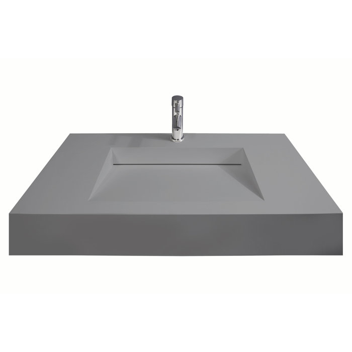 Orren Ellis Boyter Stone Rectangular Wall Mount Bathroom Sink & Reviews